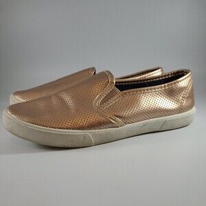 Charles Albert Ladies Slip On Flats Gold Size 8 Bronze Copper